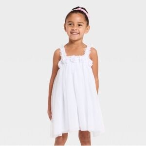New MAD Engine Toddler Cotton Bohemian Girls 2T White Ruffled Dress
